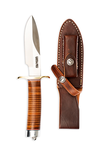The Randall Made Knives Copper Companion  CC-5 Knife shown opened and closed.